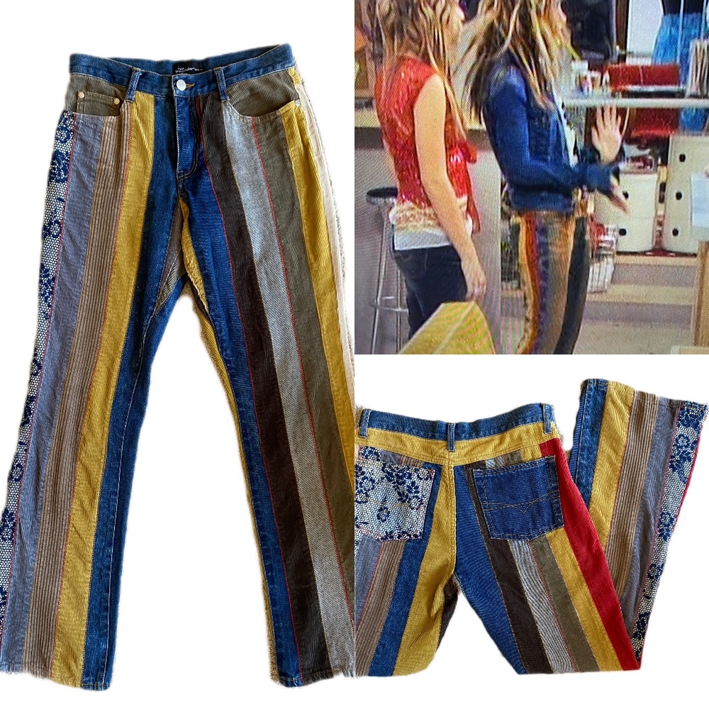 Y2K No Boundaries Stripe patchwork Jeans